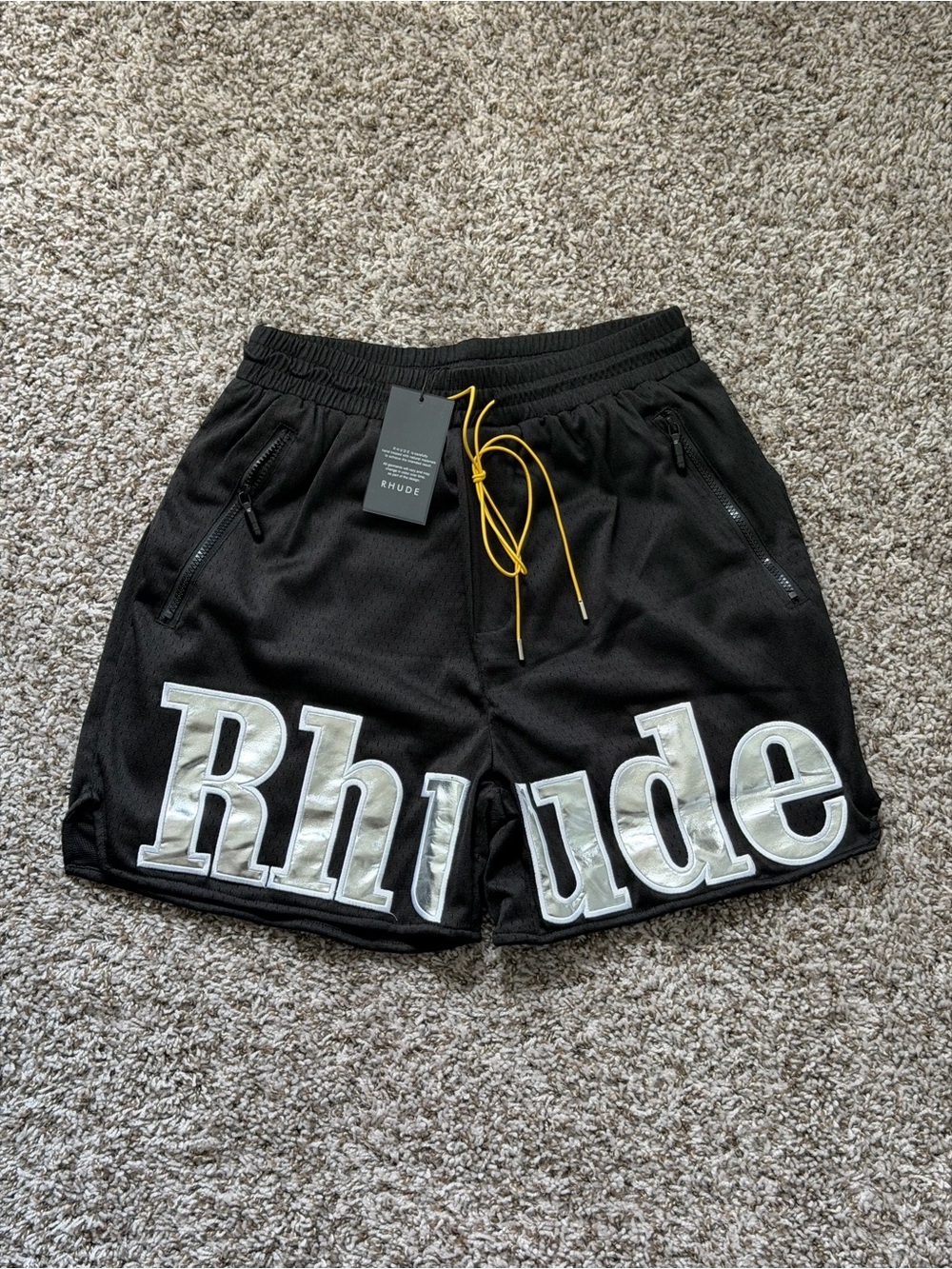Rhude Black Mesh Logo Shorts Men’s Size M